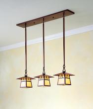 Arroyo Craftsman CICH-8/3EOF-BZ - 8" carmel 3 light in-line chandelier without overlay (empty)