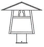 Arroyo Craftsman CP-12DWO-VP - 12" carmel post mount with dart overlay