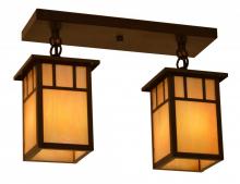 Arroyo Craftsman HCM-4L/2DTM-RC - 4" huntington 2 light ceiling mount, double t-bar overlay