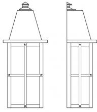 Arroyo Craftsman HW-8LGW-VP - 8" hartford long body flush wall mount