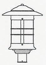 Arroyo Craftsman NP-14CR-S - 14" newport post mount fixture