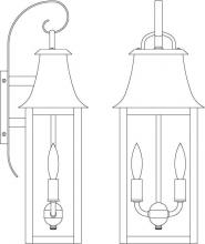 Arroyo Craftsman ORB-8RM-P - 8" orpington wall mount