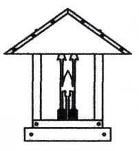 Arroyo Craftsman TRC-12ARGW-AB - 12" timber ridge column mount with arrow filigree