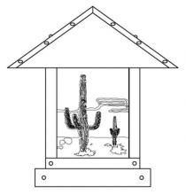 Arroyo Craftsman TRC-12CTWO-AB - 12" timber ridge column mount with cactus  filigree