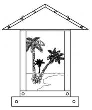 Arroyo Craftsman TRC-9PTM-RC - 9" timber ridge column mount with palm tree filigree