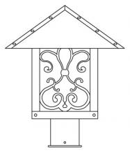 Arroyo Craftsman TRP-12ASCR-MB - 12" timber ridge post mount with ashbury  filigree