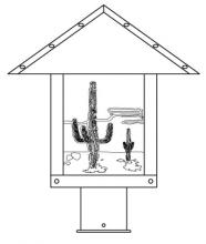 Arroyo Craftsman TRP-12CTWO-RB - 12" timber ridge post mount with cactus  filigree