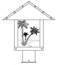 Arroyo Craftsman TRP-12PTGW-RC - 12" timber ridge post mount with palm tree  filigree