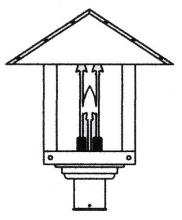 Arroyo Craftsman TRP-16ARTN-MB - 16" timber ridge post mount with arrow filigree