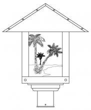 Arroyo Craftsman TRP-16PTAM-VP - 16" timber ridge post mount with palm tree  filigree