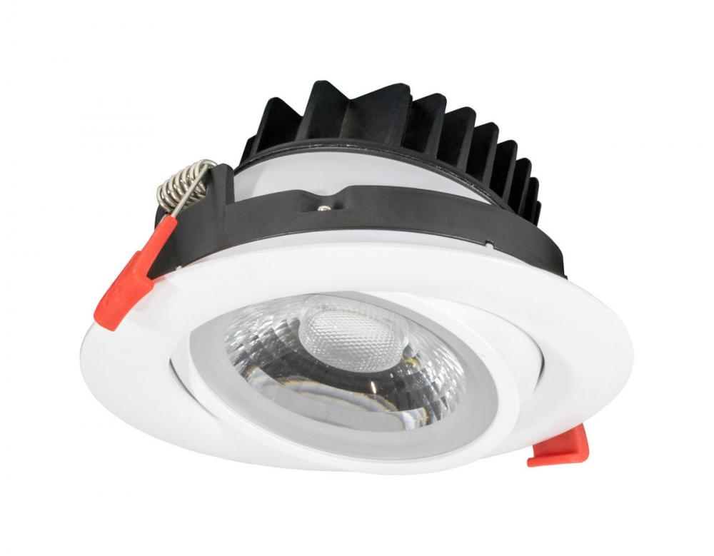 JESCO Downlight LED 3" Round Gimbal Recessed 12W 5CCT 90CRI WH