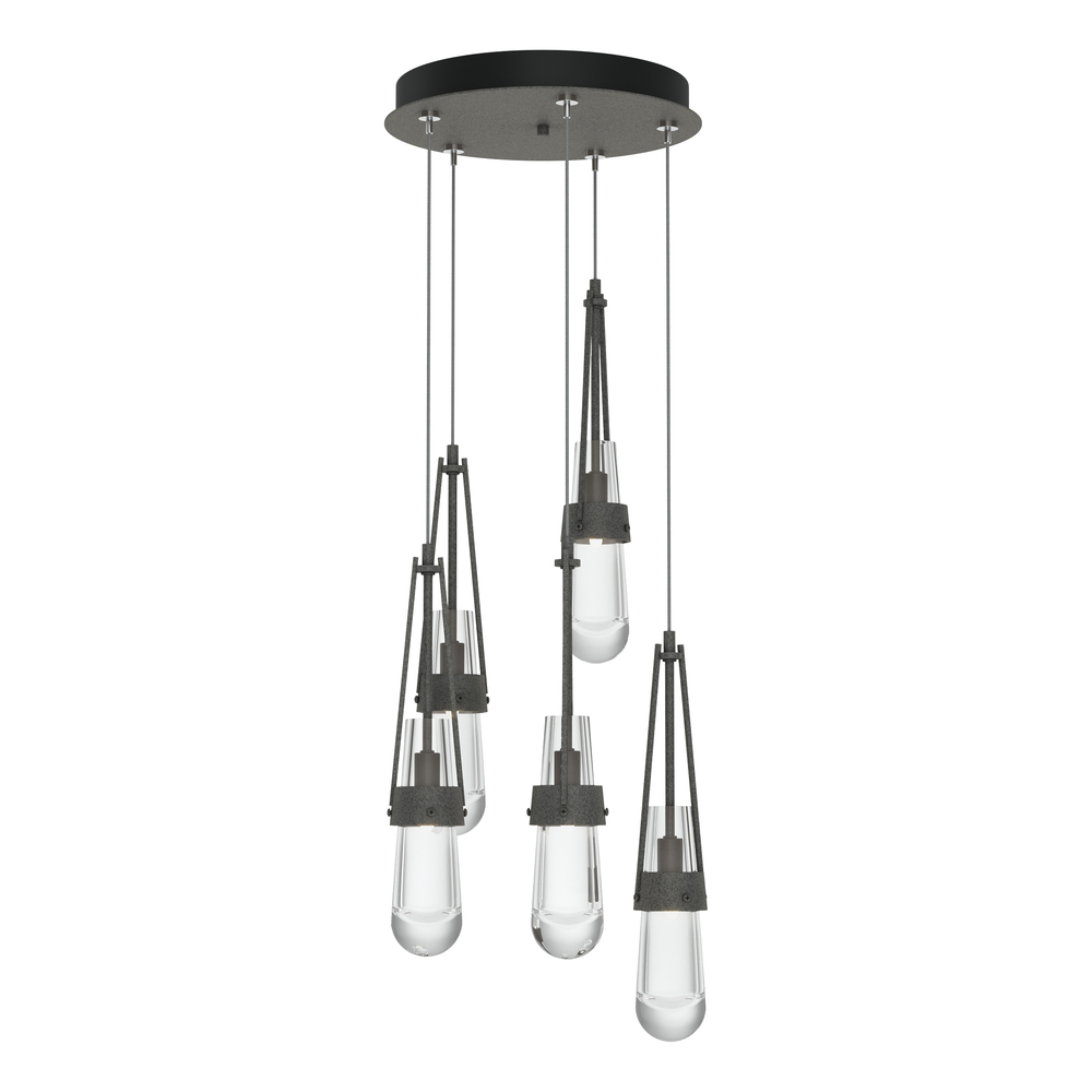 Link 5-Light Clear Glass Pendant