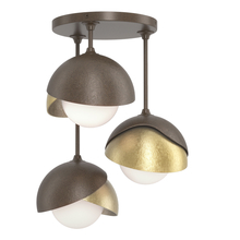 Hubbardton Forge 121374-SKT-05-86-GG0711 - Brooklyn 3-Light Double Shade Semi-Flush