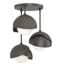 Hubbardton Forge 121374-SKT-07-14-GG0711 - Brooklyn 3-Light Double Shade Semi-Flush