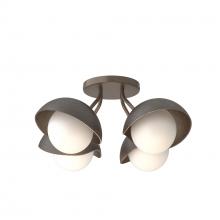 Hubbardton Forge 121375-SKT-05-14-GG0711 - Brooklyn 4-Light Single Shade Semi-Flush