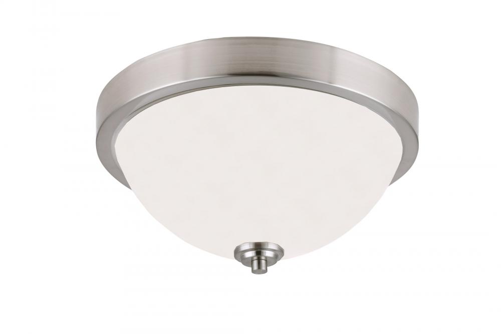 River 2 Light Flush Mount, Nickel Finish