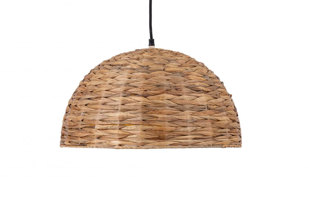 KAIA 40-Watt 1 Light Natural Asian Inspired Pendant with Natural Seagrass Shade