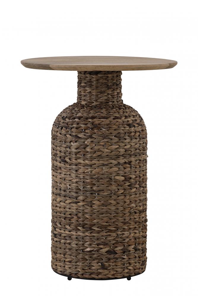 MANU Natural Wood and Seagrass Side Table