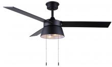 Canarm CF48KAD3BK - Kade 48 in. Indoor Standard Matte Black Ceiling Fan with Vintage LED Bulbs Included