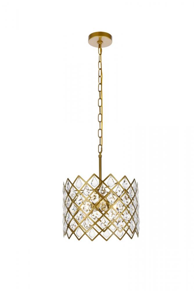 Lyla 13 Inch Pendant in Brass