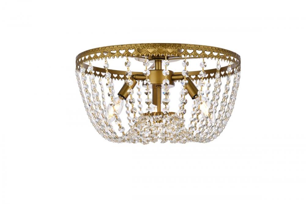 Kylie 16 Inch Flush Mount in Brass