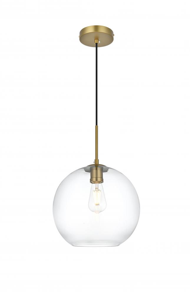 Baxter 12 Inch Pendant Clear Shade in Satin Gold