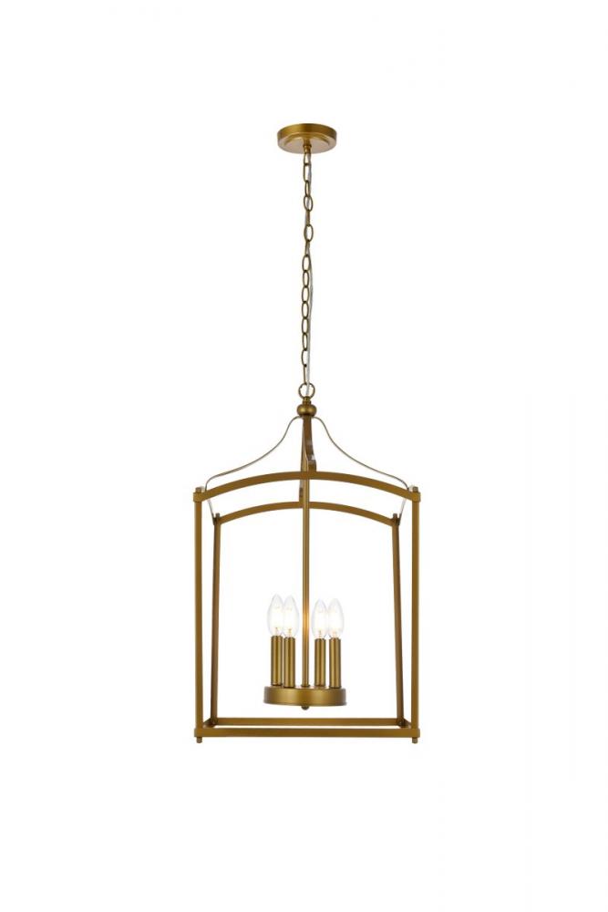 Janet 4 Lights Pendant in Brass