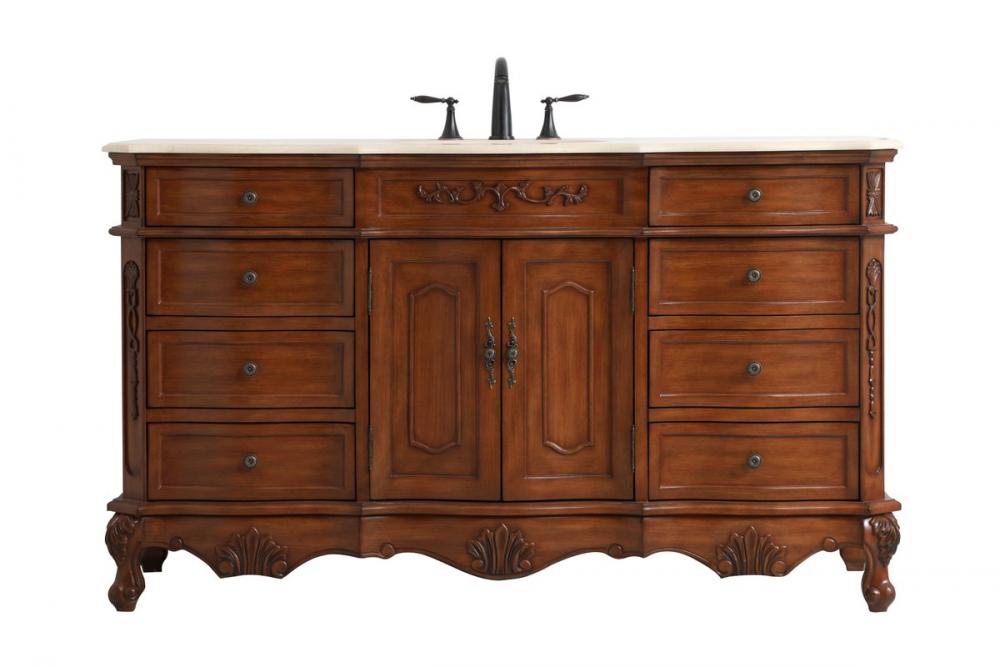 60 Inch Single Bathroom Vanity in Teak