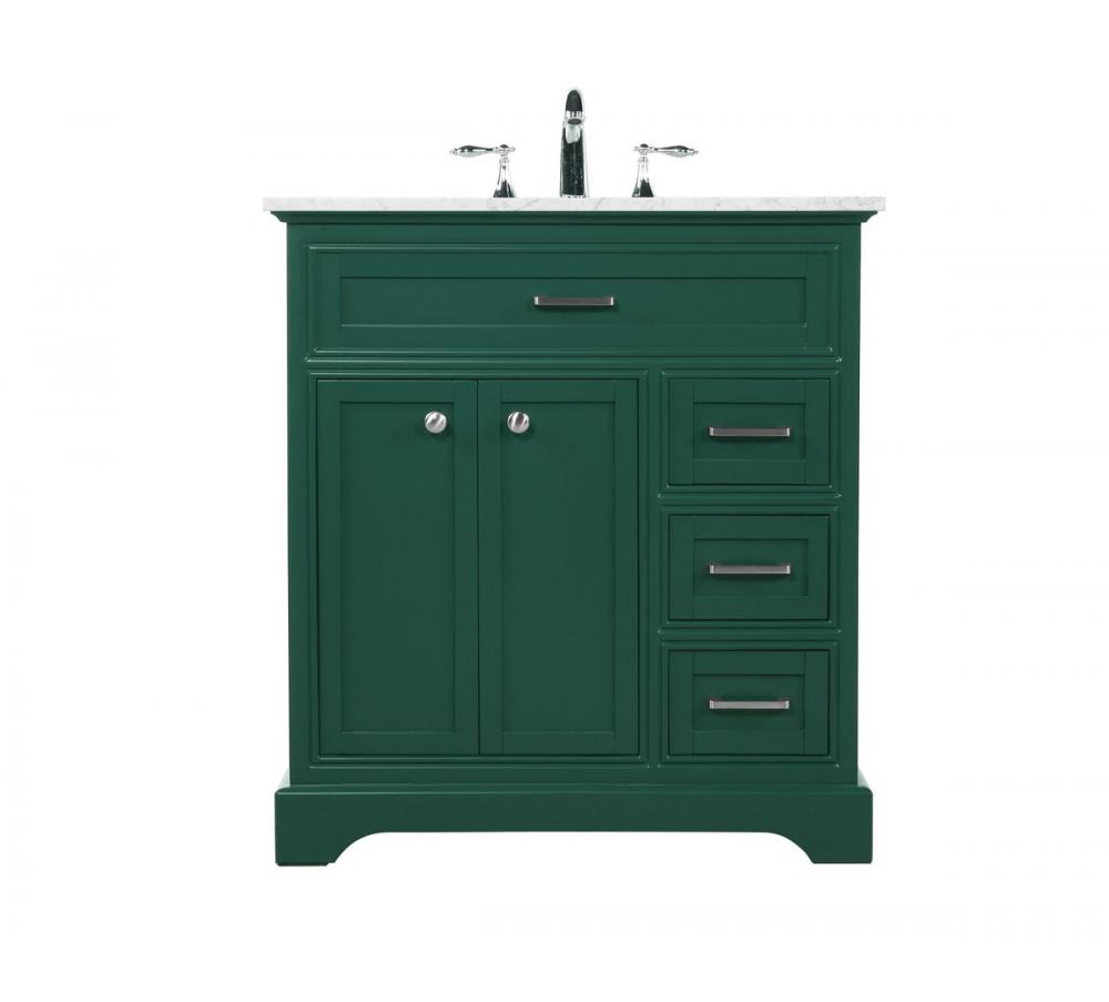 32 Inch Single Bathroom Vanity in Green