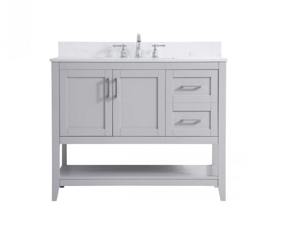 42 Inch Single Bathroom Vanity in Grey with Backsplash