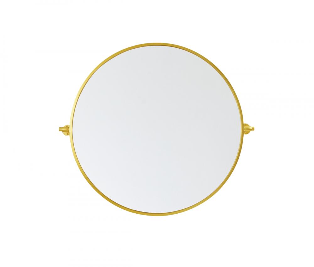 Round Pivot Mirror 30 Inch in Black