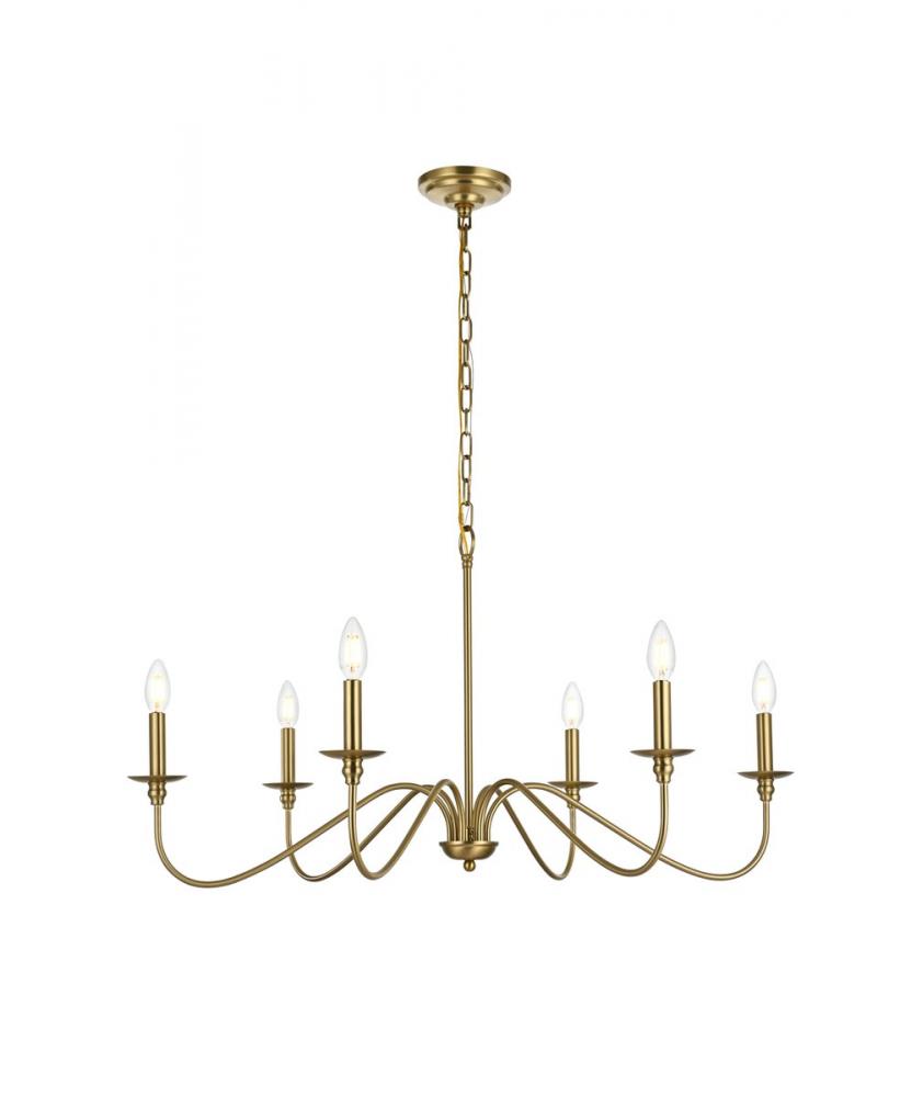 Rohan 36 inch chandelier in Satin Gold