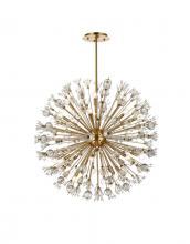 Elegant 2550D38SG - Vera 38 inch crystal starburst round pendant in gold