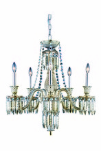 Elegant 8905D27SGT-GT/EC - Majestic 5 light Golden Teak Chandelier Golden Teak (Smoky) Elegant Cut Crystal