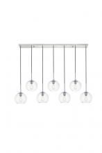 Elegant LD2230C - Baxter 7 Lights Chrome Pendant with Clear Glass