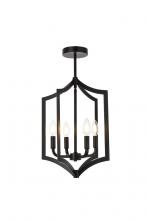 Elegant LD7068F14BK - Kiera 4 Lights Pendant in Black