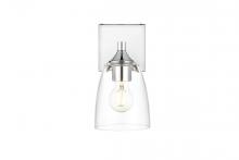 Elegant LD7307W5CH - Gianni 1 Light Chrome and Clear Bath Sconce