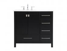 Elegant VF18836BK - 36 Inch Single Bathroom Vanity in Black