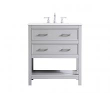 Elegant VF19030GR - 30 Inch Single Bathroom Vanity in Grey