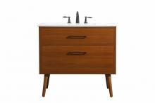 Elegant VF41036MTK - 36 Inch Single Bathroom Vanity in Teak