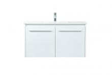 Elegant VF44536MWH - 36 Inch Single Bathroom Vanity in White