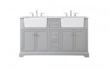 Elegant VF60260DBK - 60 Inch Double Bathroom Vanity in Black