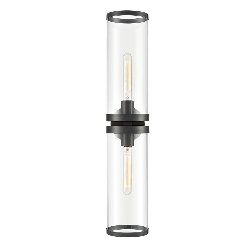 Revolve Ii Clear Glass/Urban Bronze 2 Lights Wall/Vanity