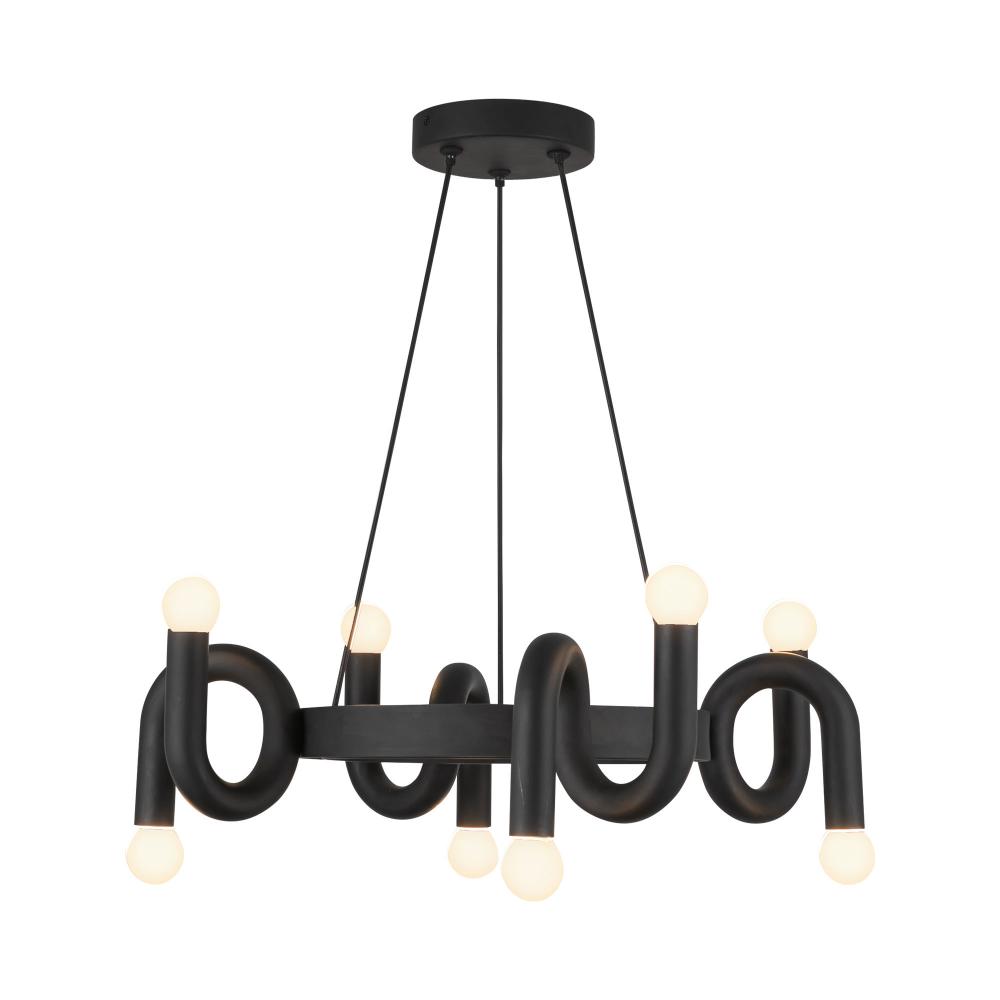 Sadie 23-in Matte Black Socket Chandelier