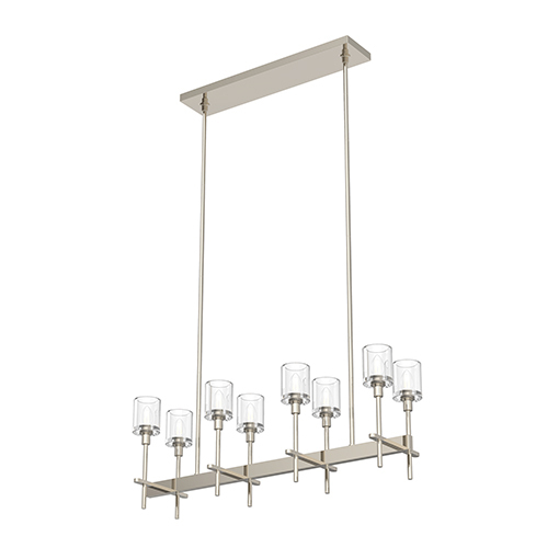 SALITA 8 LIGHT LINEAR PENDANT POLISHED NICKEL CLEAR CRYSTAL