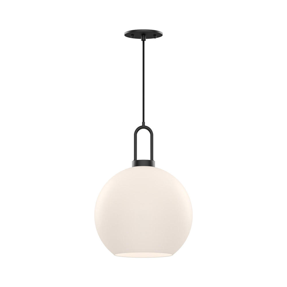 Soji 10-in Matte Black/Opal Matte Glass 1 Light Pendant