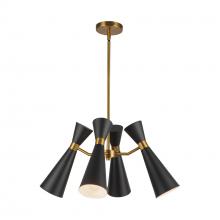 Alora Lighting CH574424MBAG - Blake 24-in Matte Black/Aged Gold Socket Chandelier