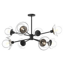 Alora Lighting CH517338MBCL - Francesca 40-in Clear Glass/Matte Black 8 Lights Chandeliers