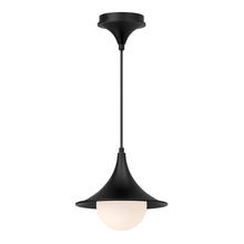 Alora Lighting PD525009MBOP - Fuji 9-in Matte Black/Opal Matte Glass 1 Light Pendant