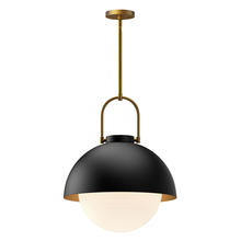 Alora Lighting PD507216MBOP - Harper 16-in Matte Black/Opal Matte Glass 1 Light Pendant